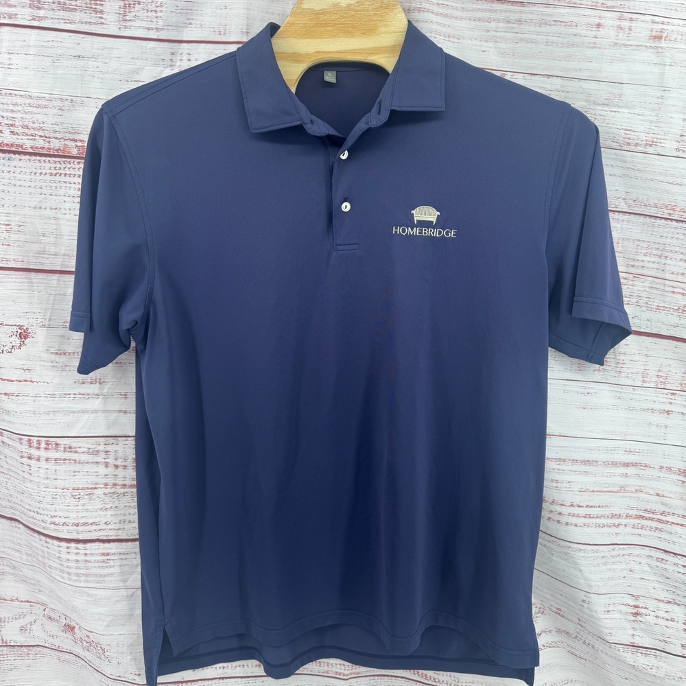 Peter Millar Summer Comfort Polo‎ Shirt Mens XL Navy Blue Performance Golf